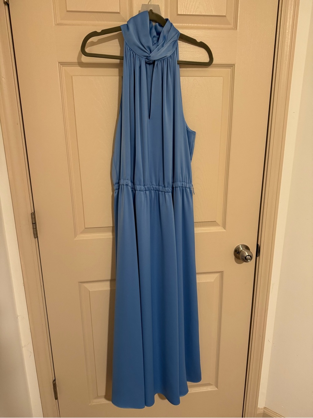 Anne Klein Sky Blue Halter Maxi Dress